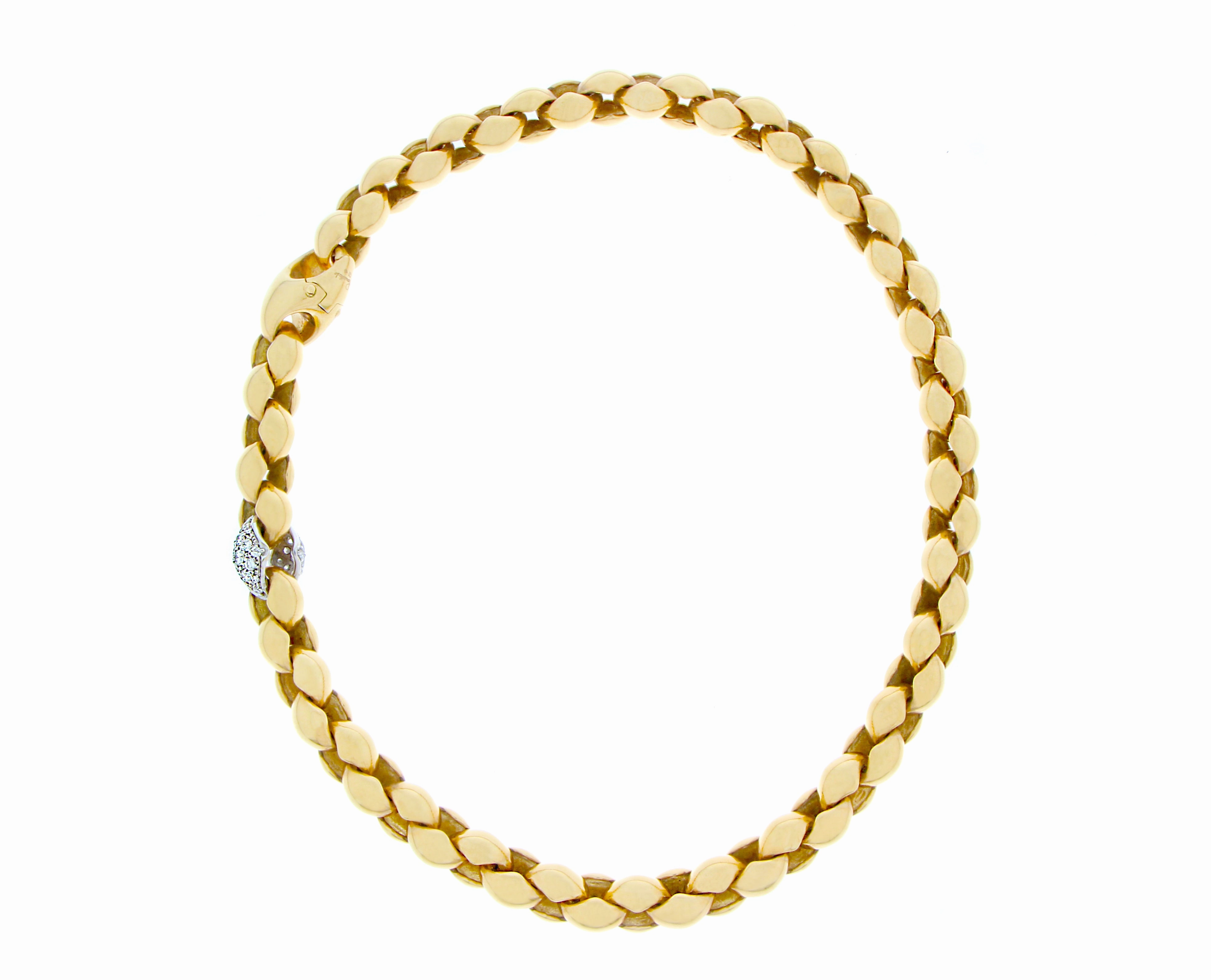 Yellow gold and diamond Pomellato necklace
