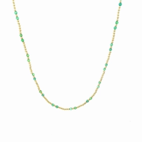 Yellow gold and spinel bead necklaces
