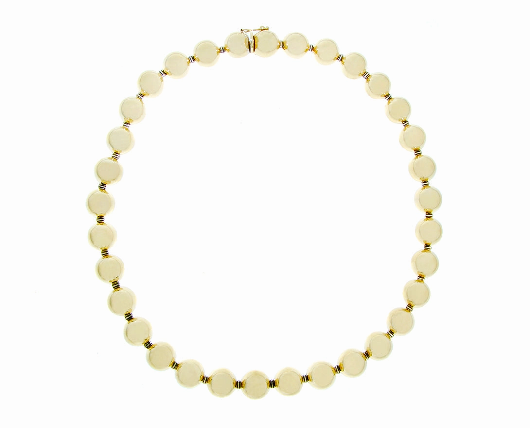 Yellow gold ball necklace