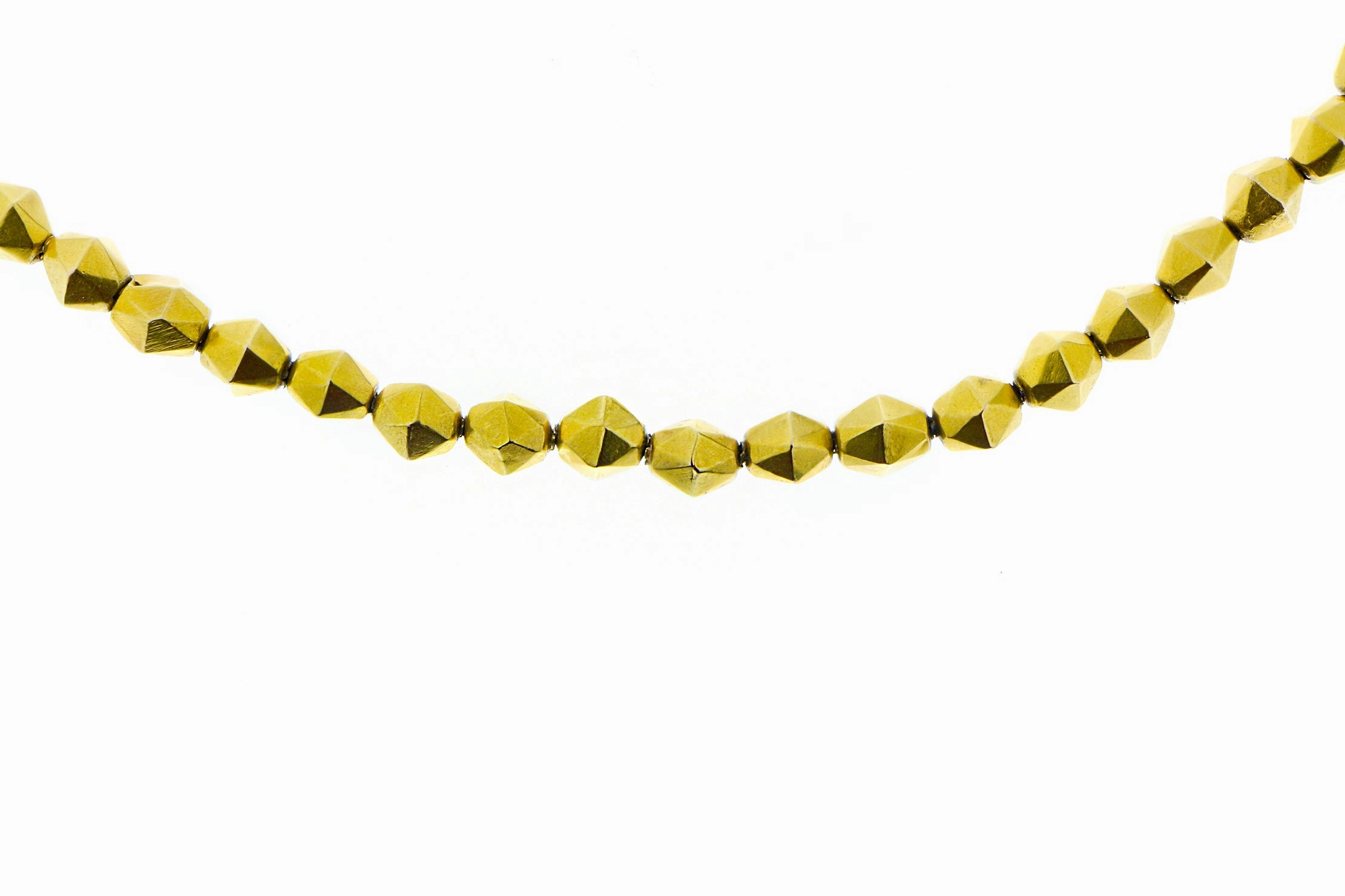 Yellow gold bead necklace