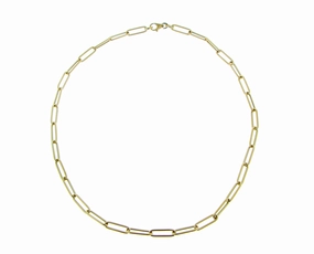 Yellow gold closed forever necklace