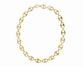 Yellow gold coffeebean necklace