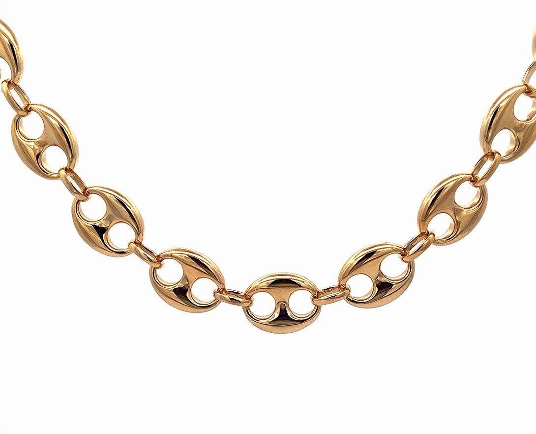 Yellow gold coffeebean necklace
