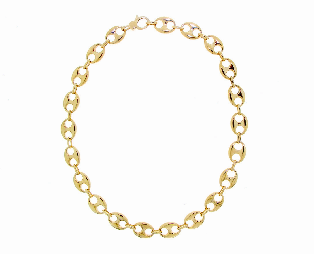 Yellow gold coffeebean necklace