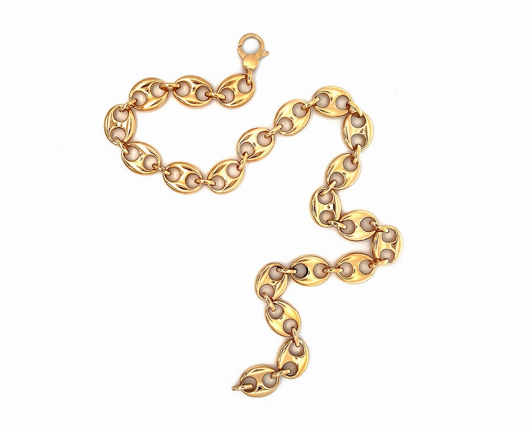 Yellow gold coffeebean necklace