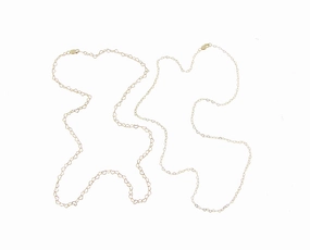 Yellow gold flat heart chain necklace