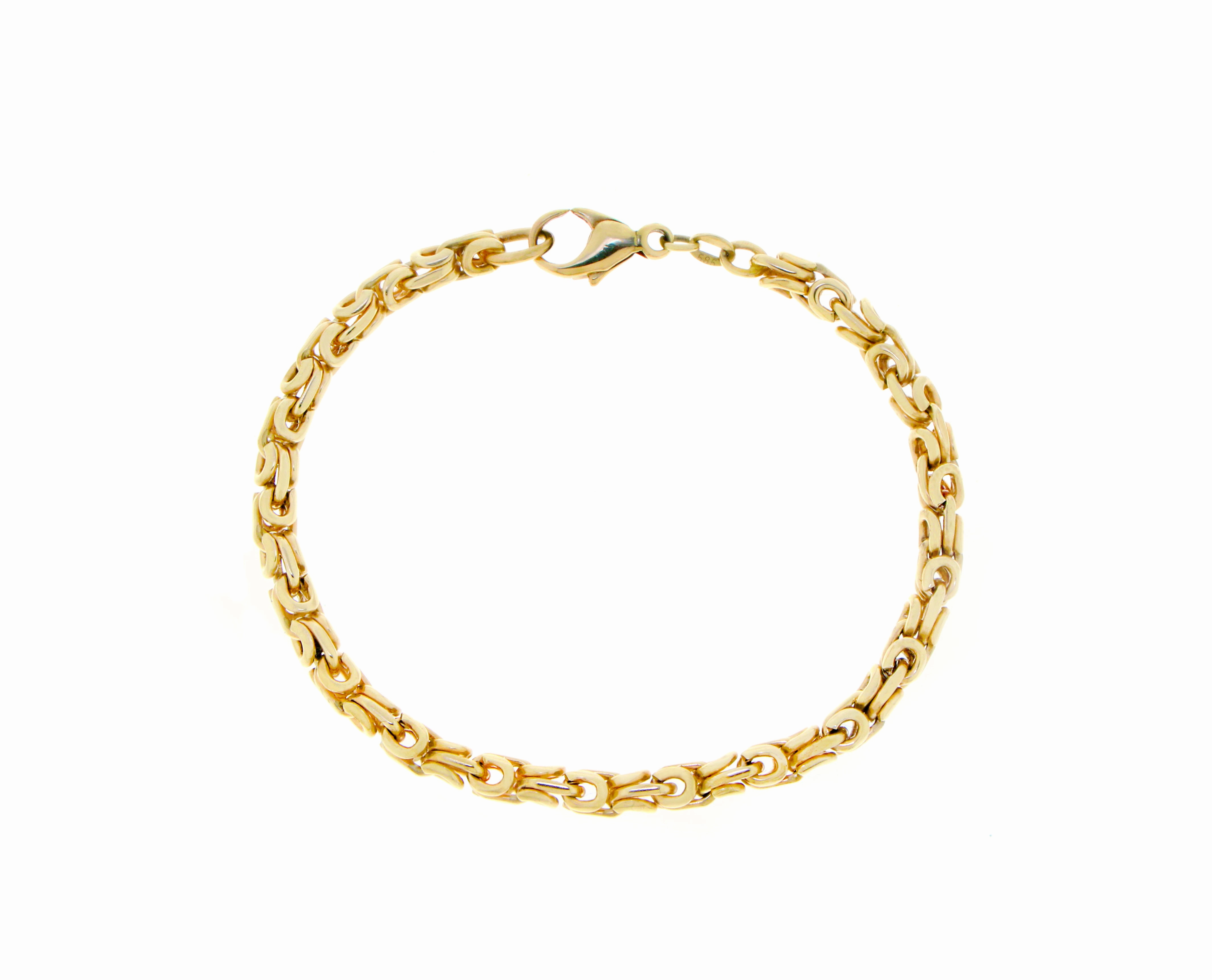 Yellow gold kings chain bracelet