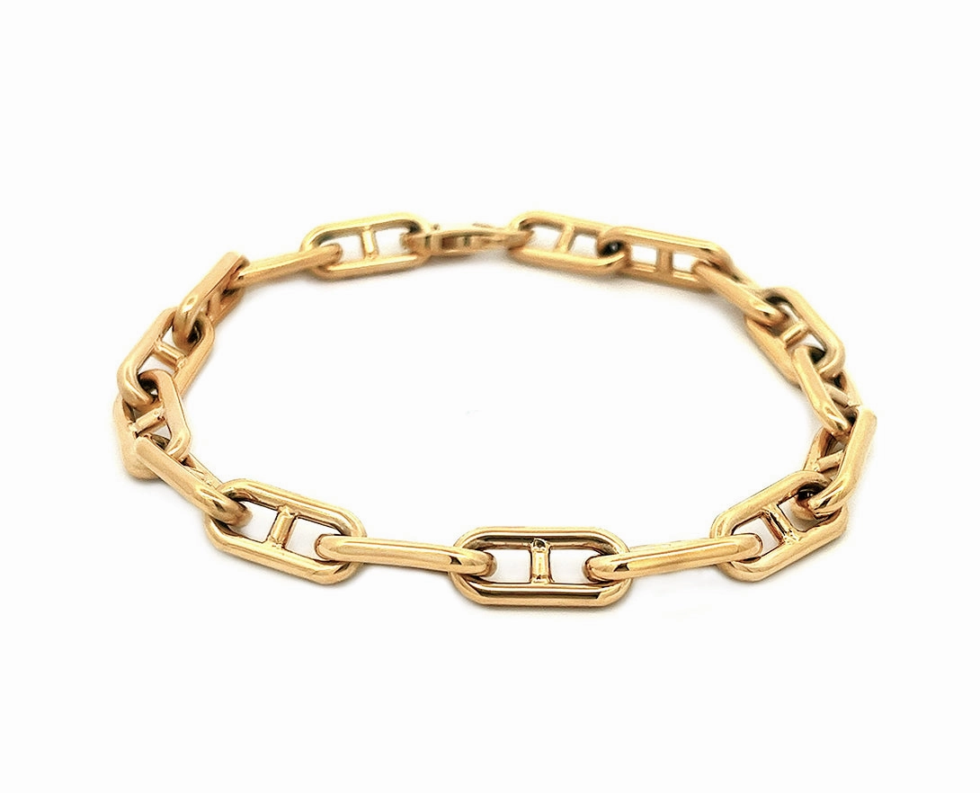 Yellow gold link bracelet