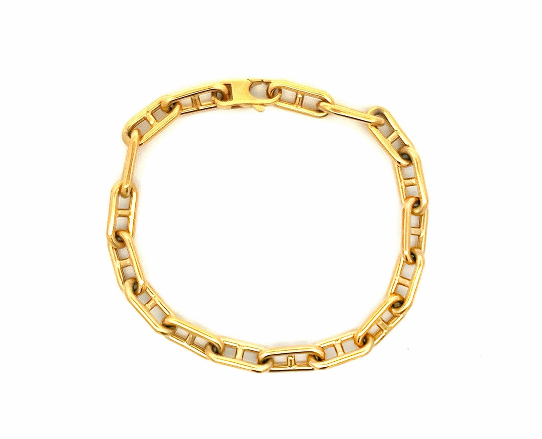 Yellow gold link bracelet