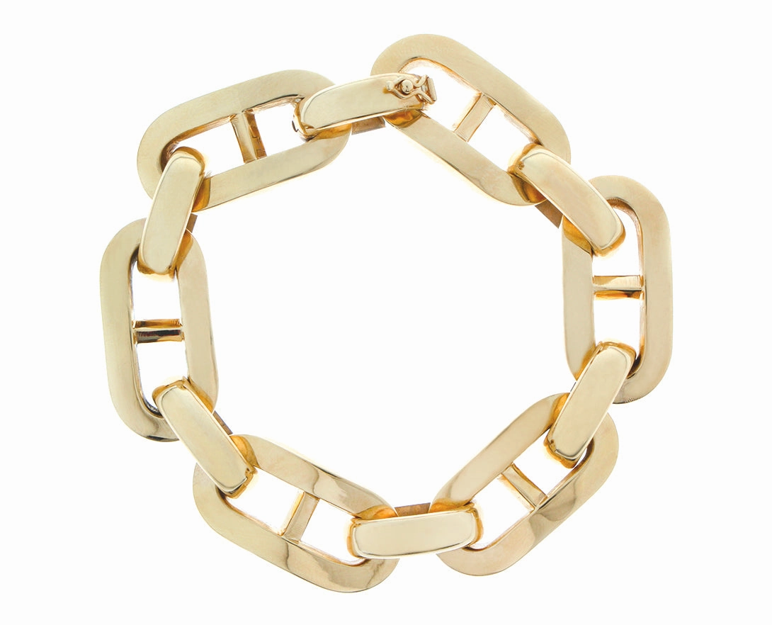Yellow gold marine link bracelet