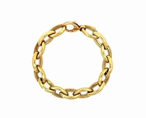Yellow gold oval chain bracelet