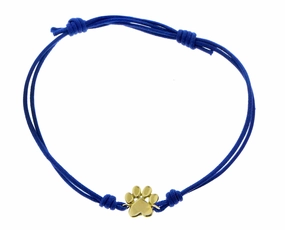 Yellow gold paw rope bracelet