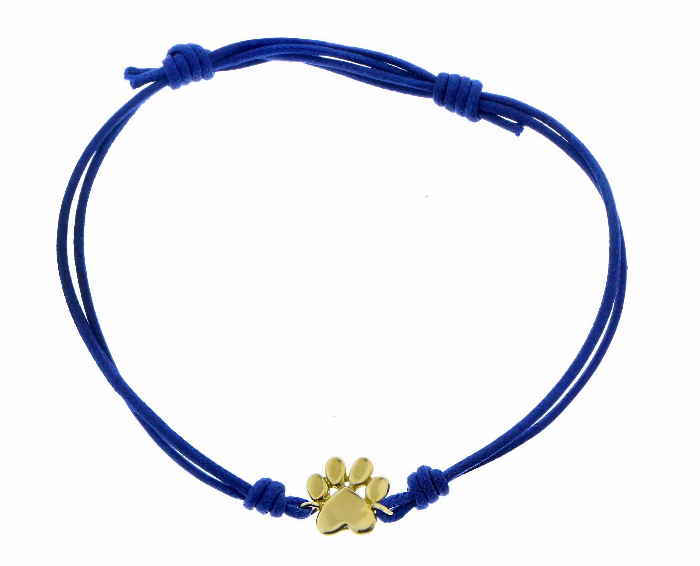 Yellow gold paw rope bracelet