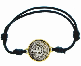 Yellow gold Roman coin bracelet