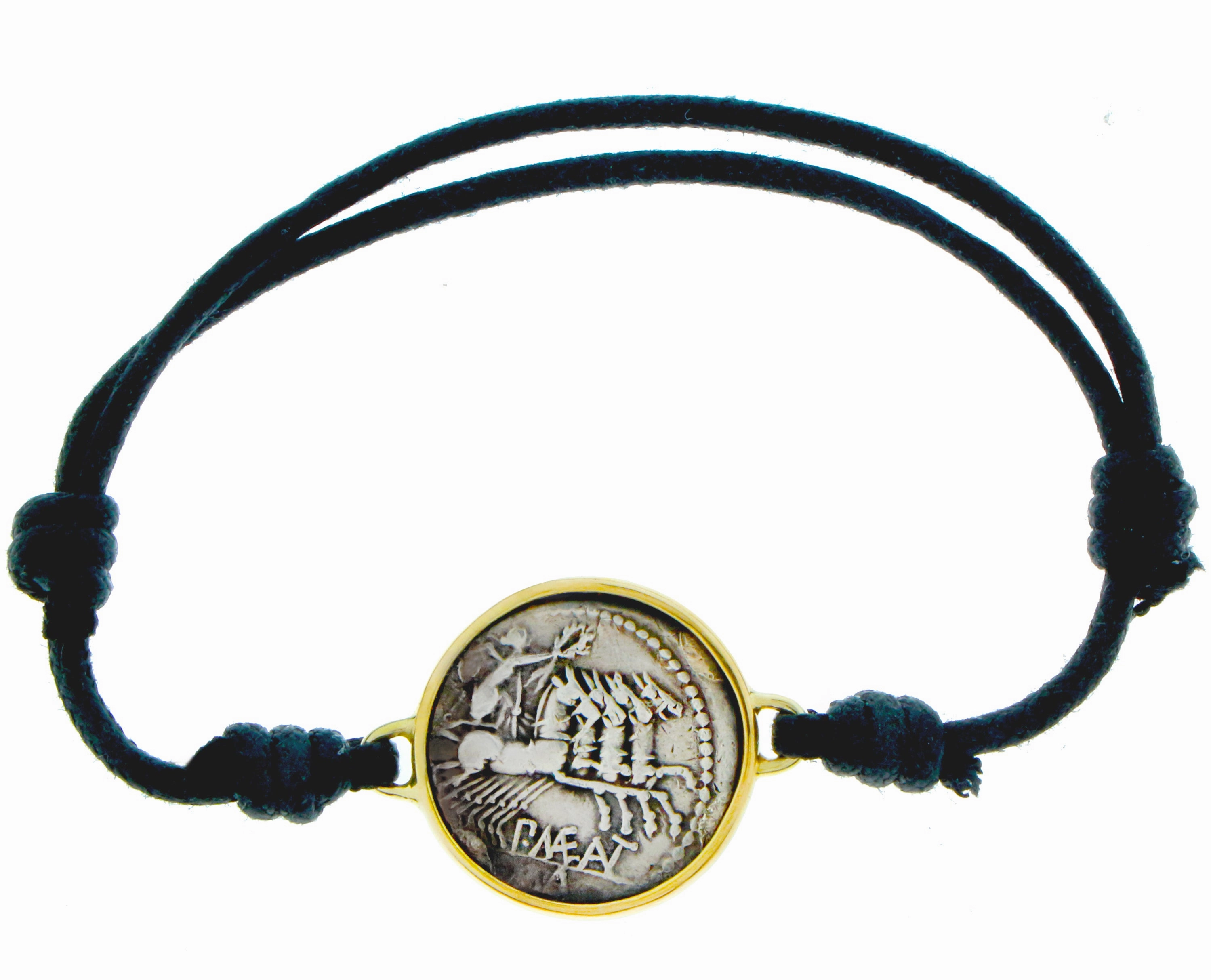 Yellow gold Roman coin bracelet