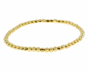 Yellow gold stretch bracelet gold blocks