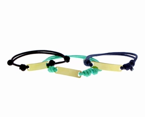 Yellow gold tag bracelet