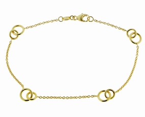 Yellow gold with 4 double rings