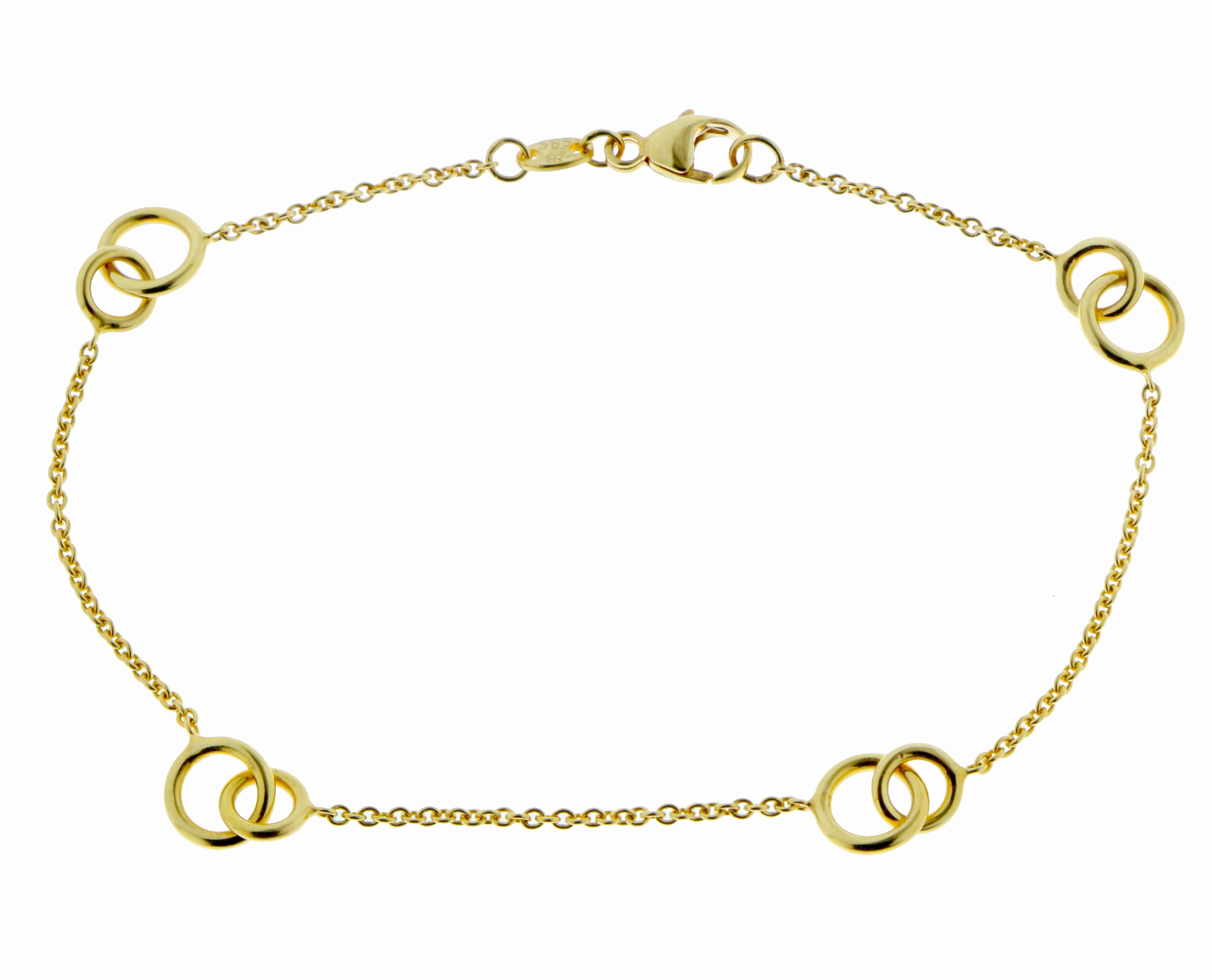 Yellow gold with 4 double rings
