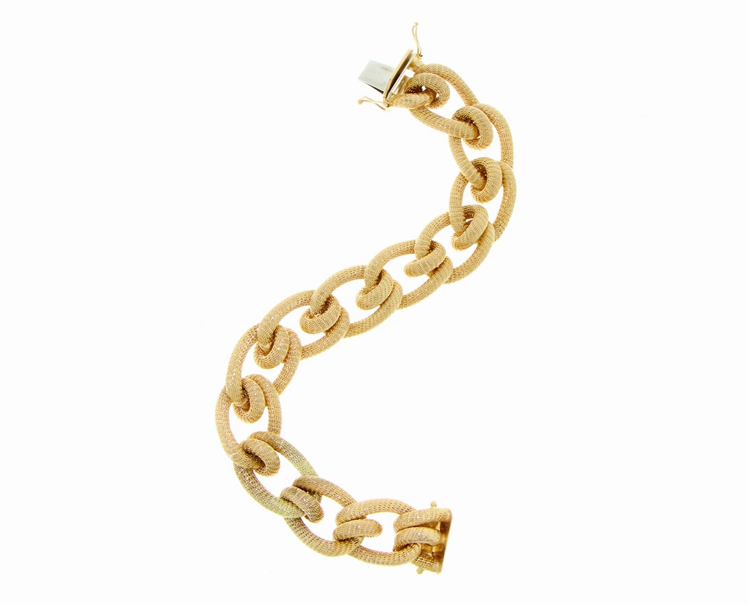 Yellow gold woven chain bracelet
