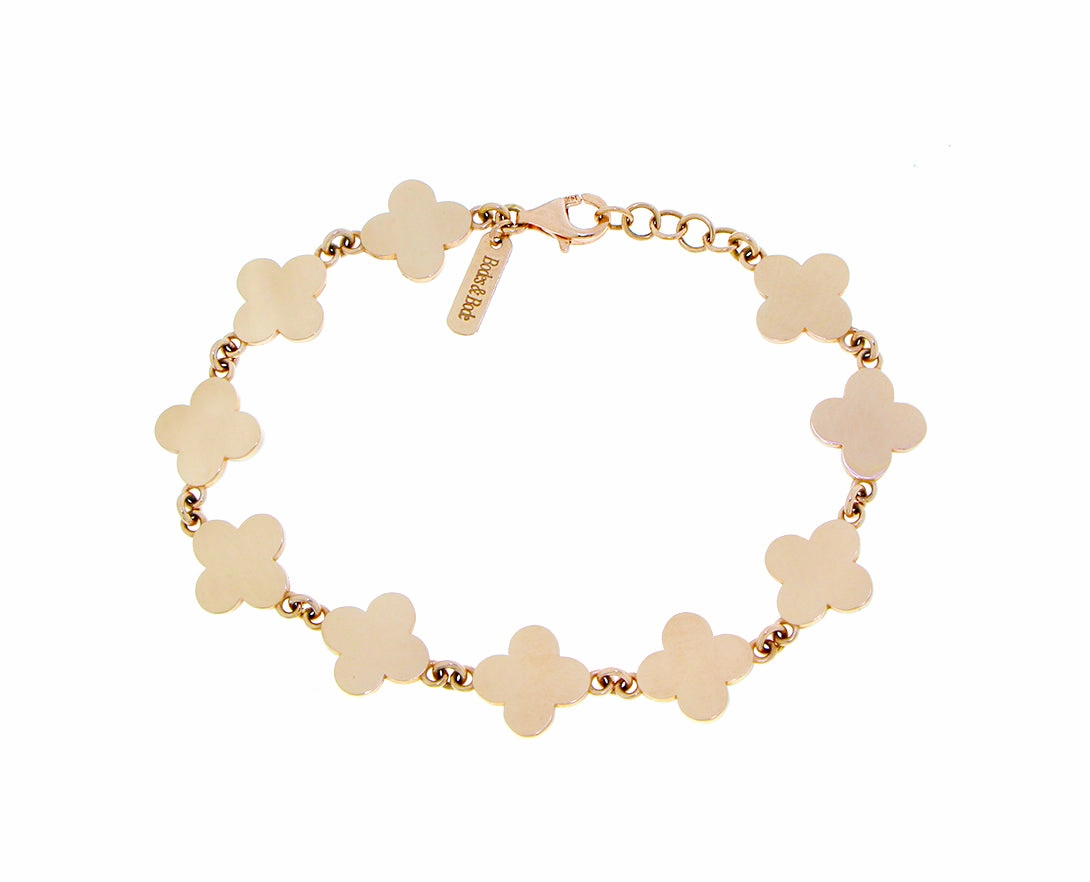 Yellow or rose gold clover bracelet
