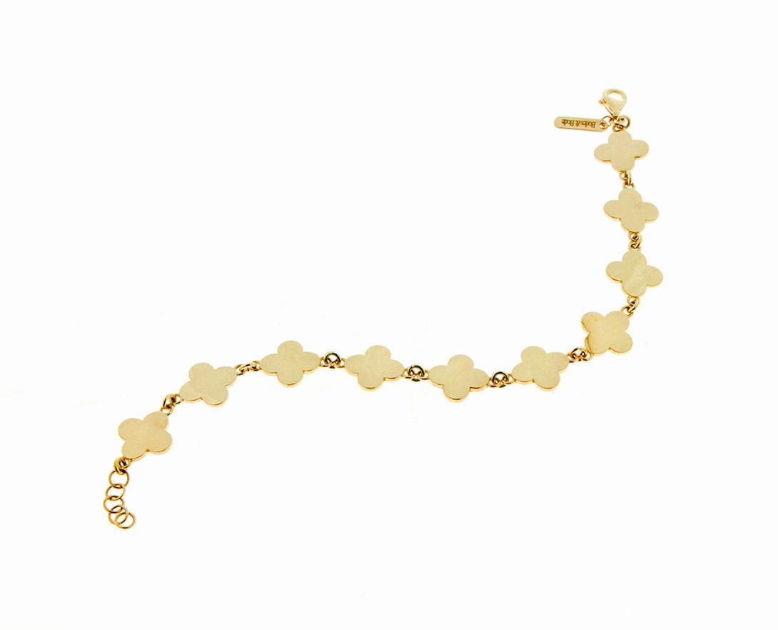 Yellow or rose gold clover bracelet