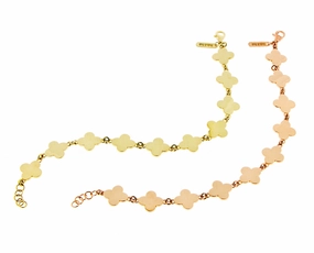 Yellow or rose gold clover bracelet