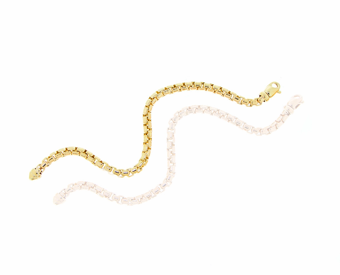 Yellow or rose gold venezia chain bracelet