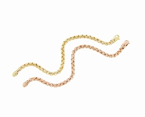 Yellow or rose gold venezia chain bracelet